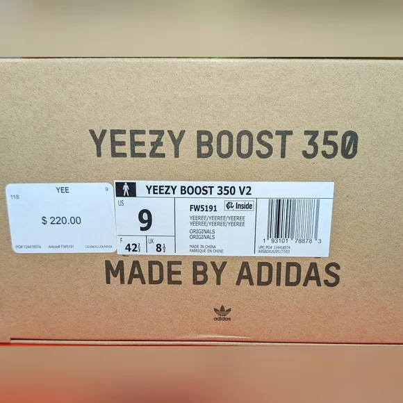Size 9 - Adidas Yeezy Boost 350 V2 Yeezreel Non-Reflective